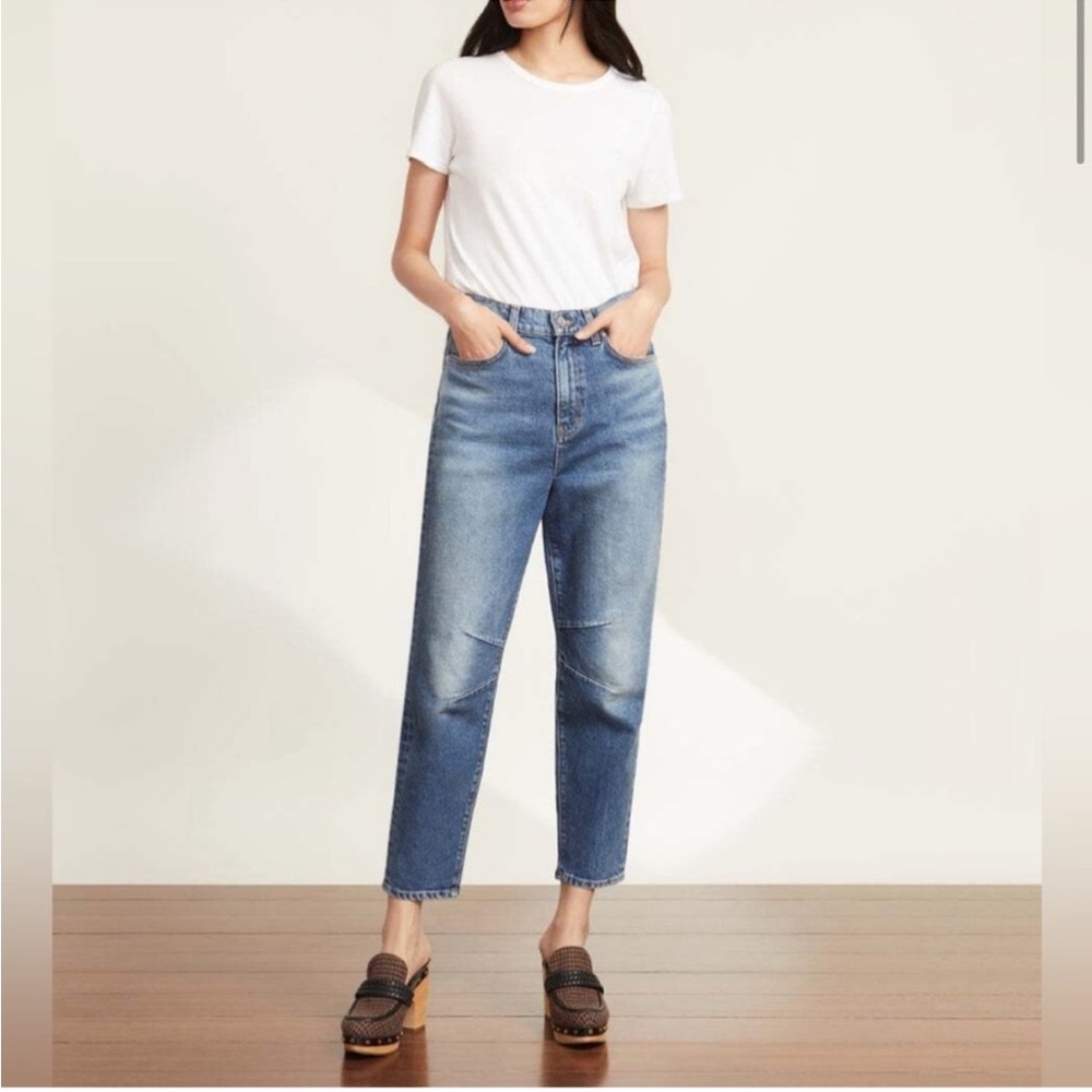 Veronica Beard Charlie High Rise Barrel Jeans - Lava Stone